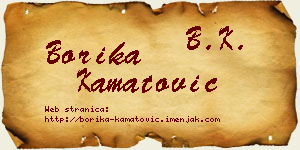 Borika Kamatović vizit kartica